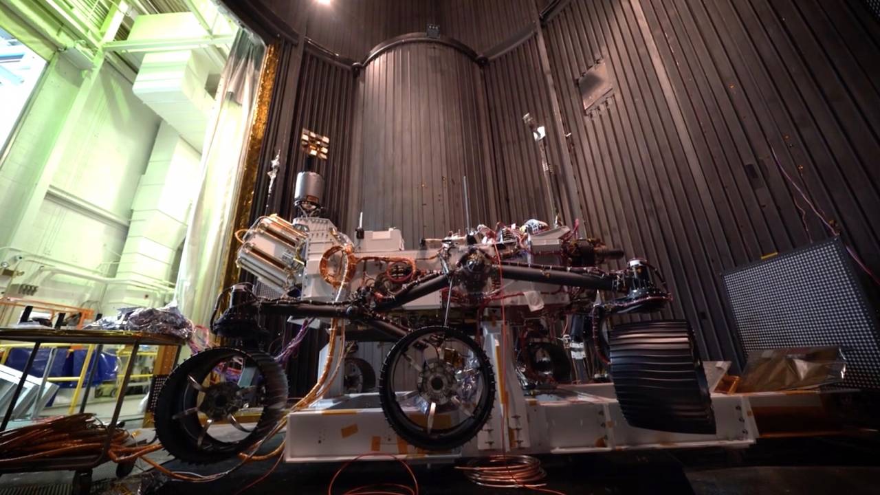 Watch NASA put the newly-assembled Mars 2020 Rover into vacuum testing