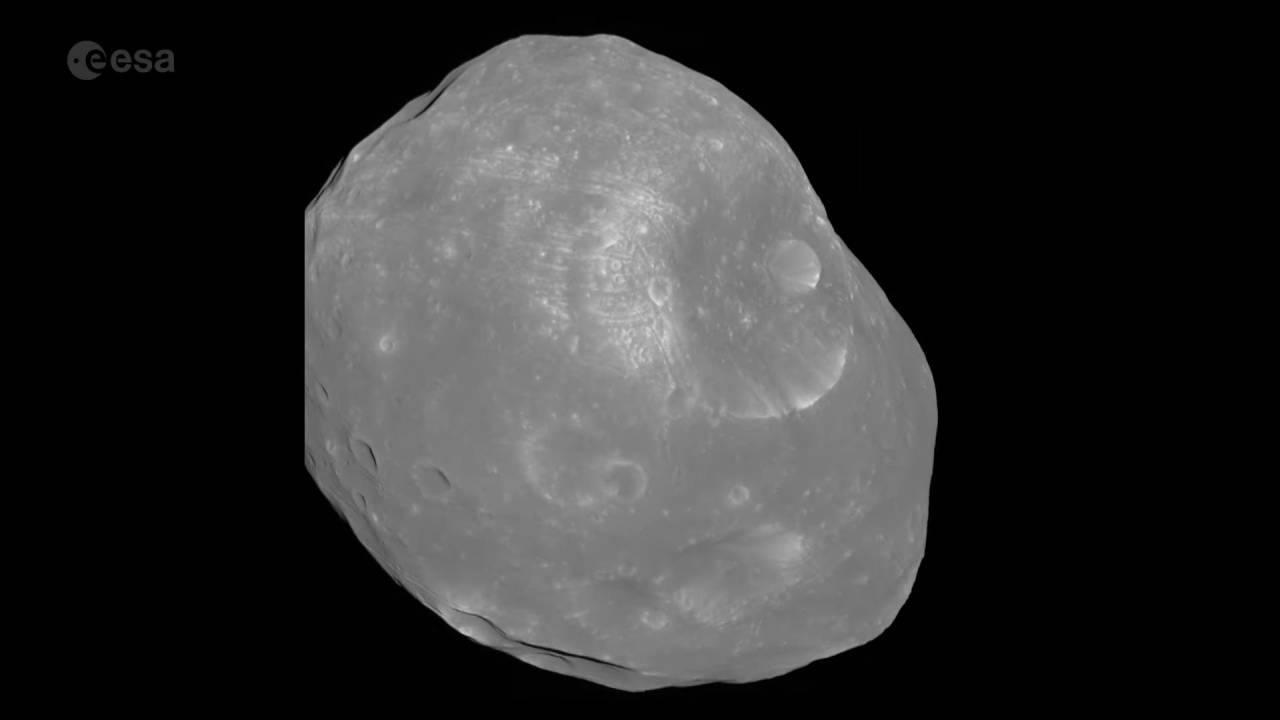 Mars Express spacecraft’s new Phobos video shows rare phase angle