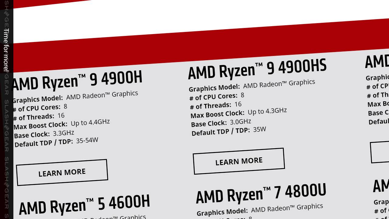 AMD Ryzen 9 4000H and 4000HS APU units hit the top end of laptop power