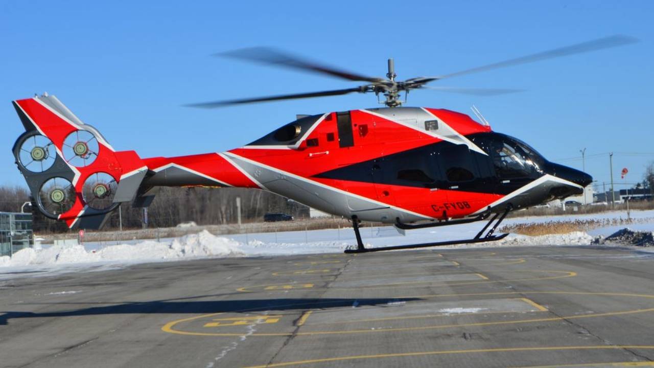 Bell helicopter has four small tail fans instead of one big rotor