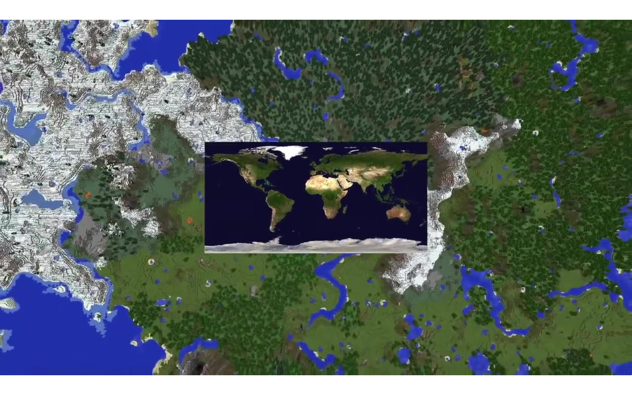 Полноразмерная карта планеты земля в майнкрафт