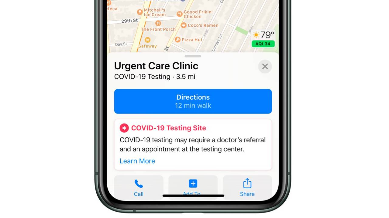Apple Maps will soon show you coronavirus test locations