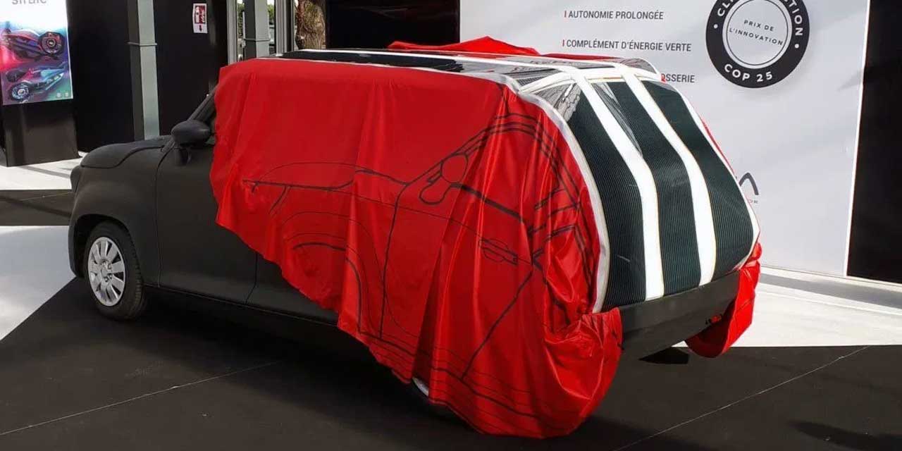 The Gazelle EV has a retractable car cover with integrated solar panels
