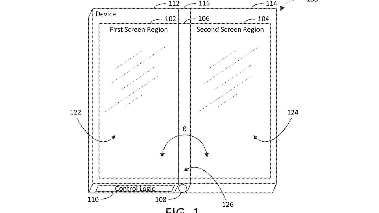 Microsoft dual screen device patent turns the hinge into a third screen