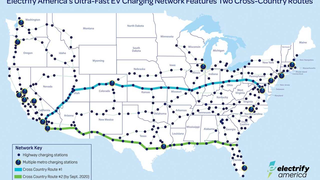 Electrify America completes its cross-country D.C. to LA EV fast charging route