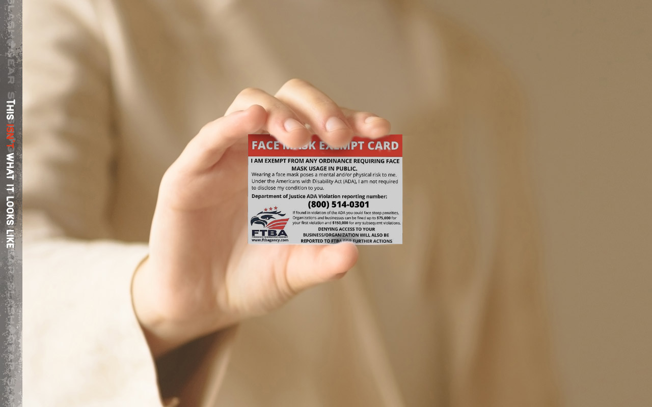 The Face Mask Exempt Card con and the group behind it SlashGear