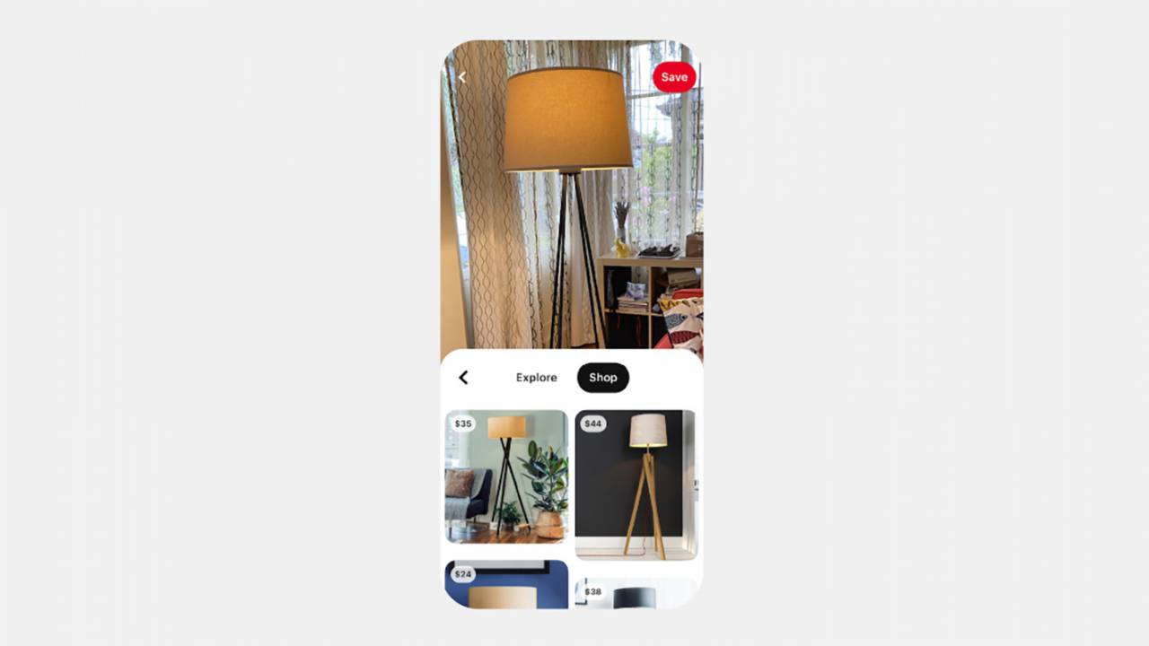 Pinterest Lens visual search tool can be used to shop for IRL items