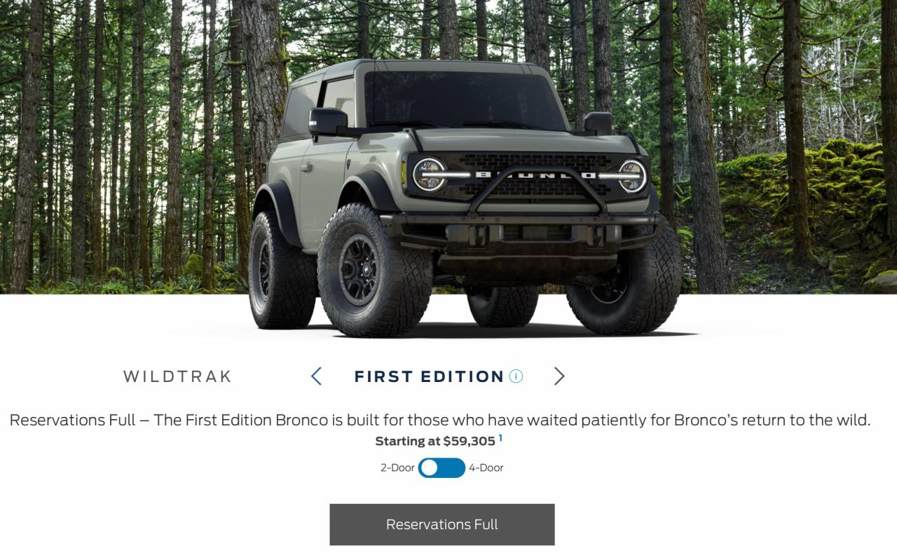 Ford Has Bad News If You Wanted A 2021 Bronco First Edition
