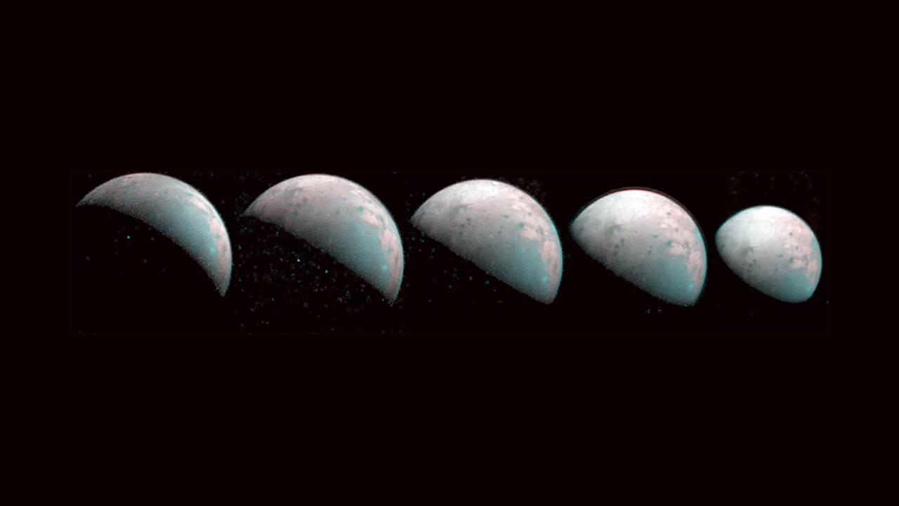 NASA publishes first images of Jovian moon’s colorful North Pole