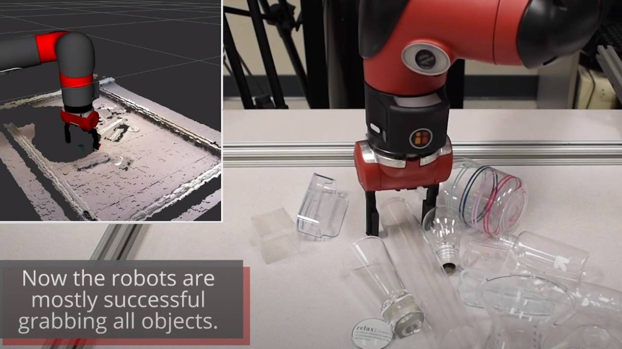 Researchers teach robots to grasp and pick up reflective objects