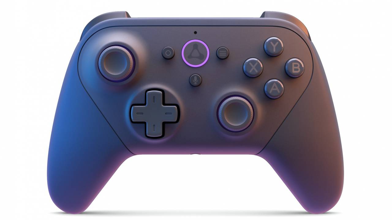 orange and purple video game console