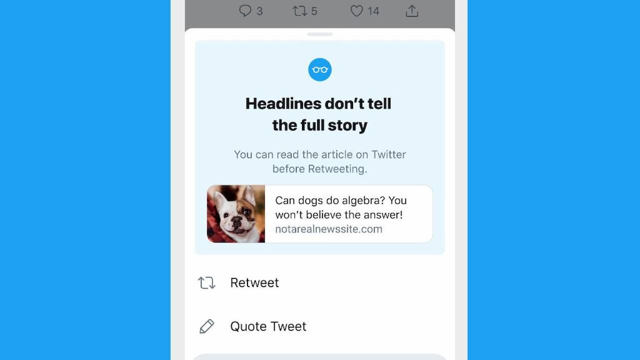 Twitter on iOS will now prompt users to read articles before they share them