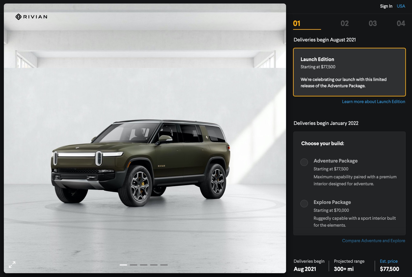 Rivian configurator details R1T and R1S – EV colors, wheels and