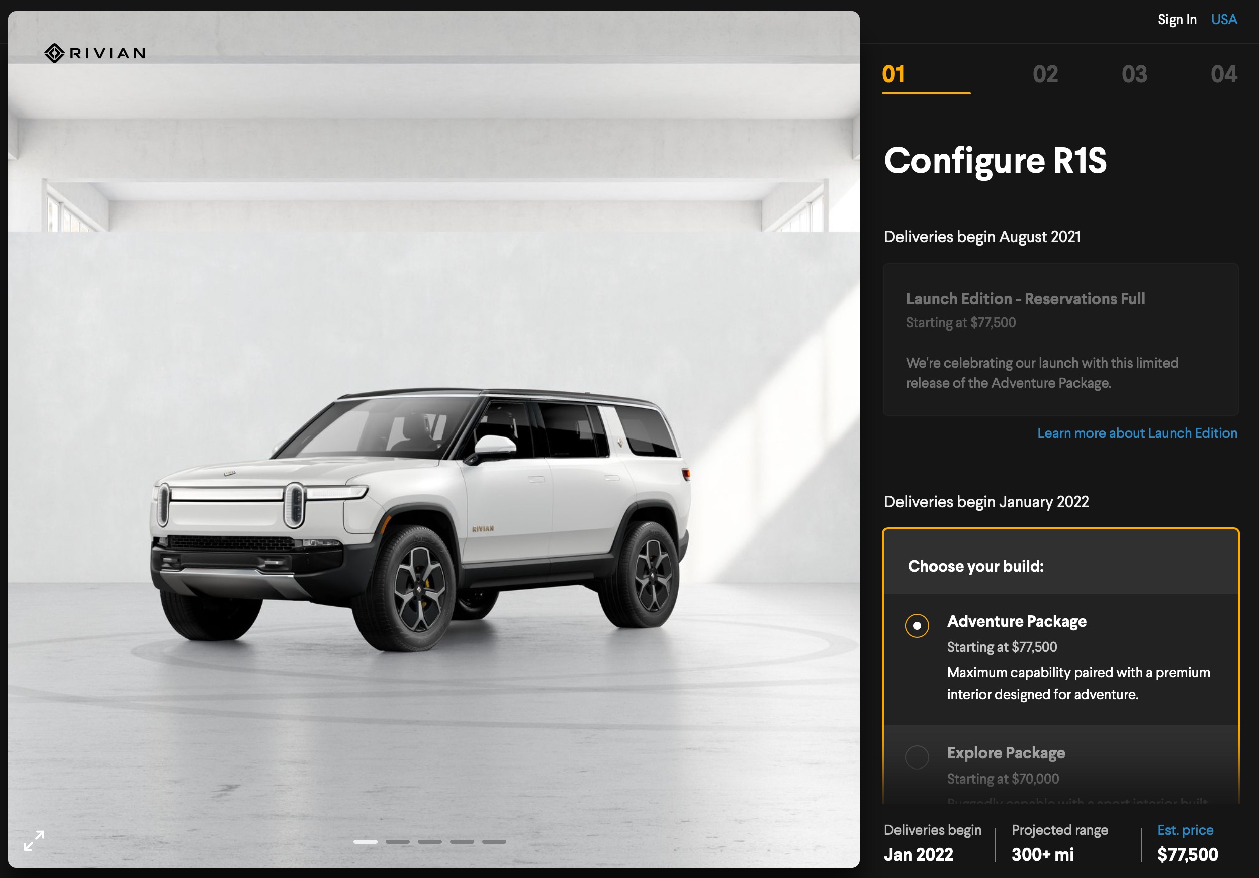 Rivian EV configurator opens to all – R1S and R1T Launch Edition sold