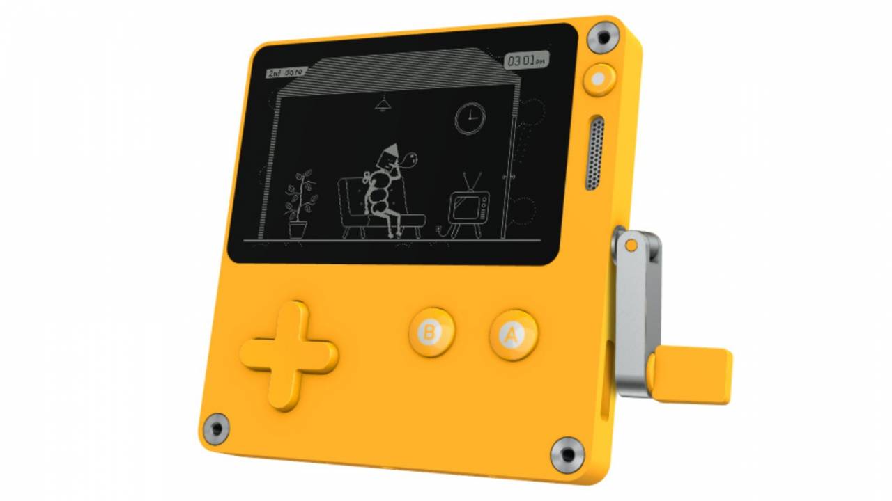 Playdate mini console with hand crank hit with pandemic delay SlashGear