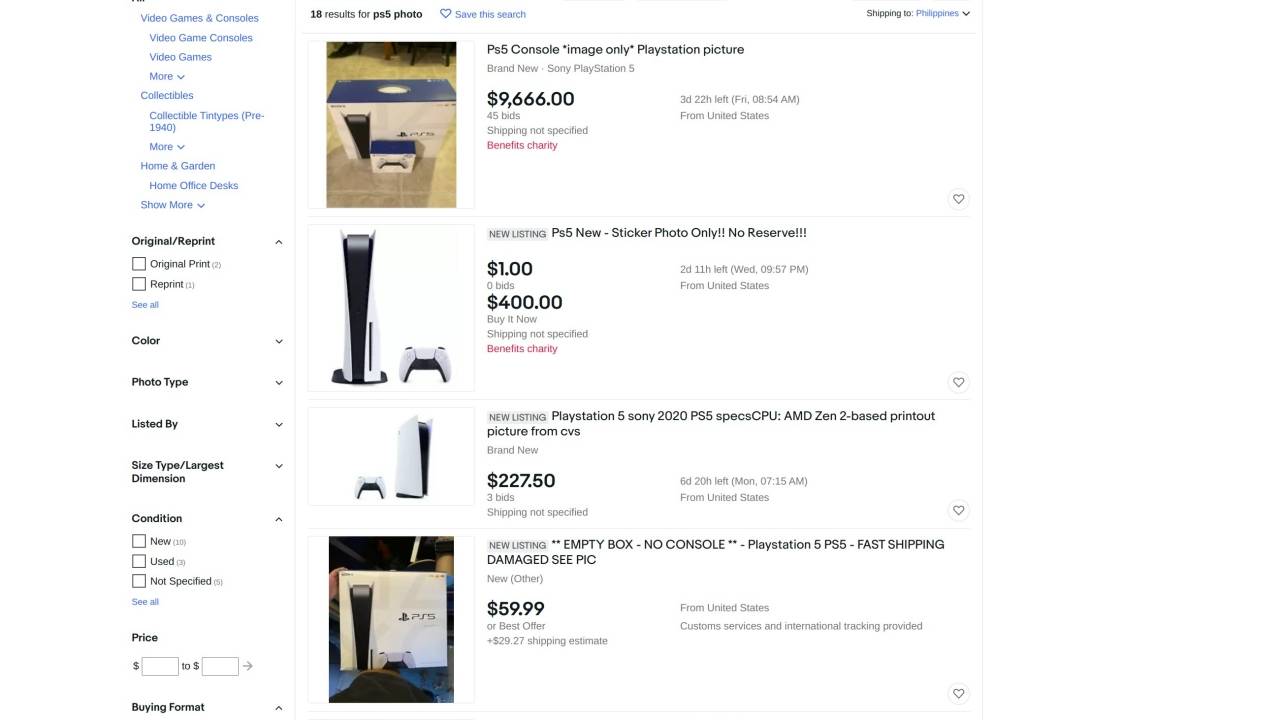 PS5 photo scams force eBay to issue stern warning