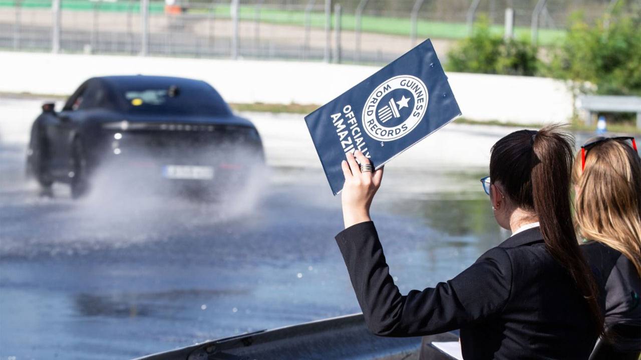 Porsche Taycan sets a Guinness World Record for drifting