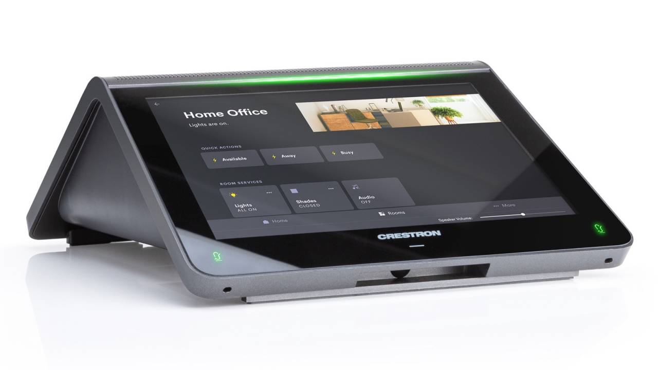 Tablet speaker. Crestron конференц система. Crestron Zoom Rooms.