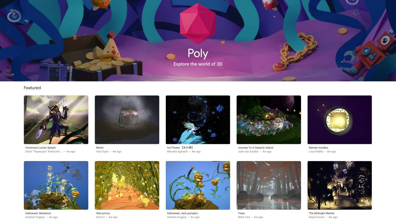 Google Poly 3D model sharing platform to go dark next year