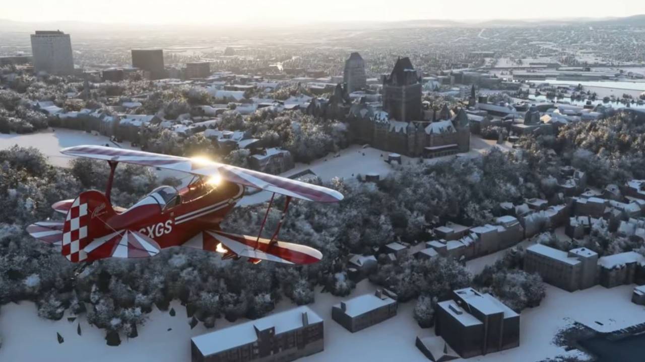 Microsoft Flight Simulator real-time snow update serves up a winter wonderland