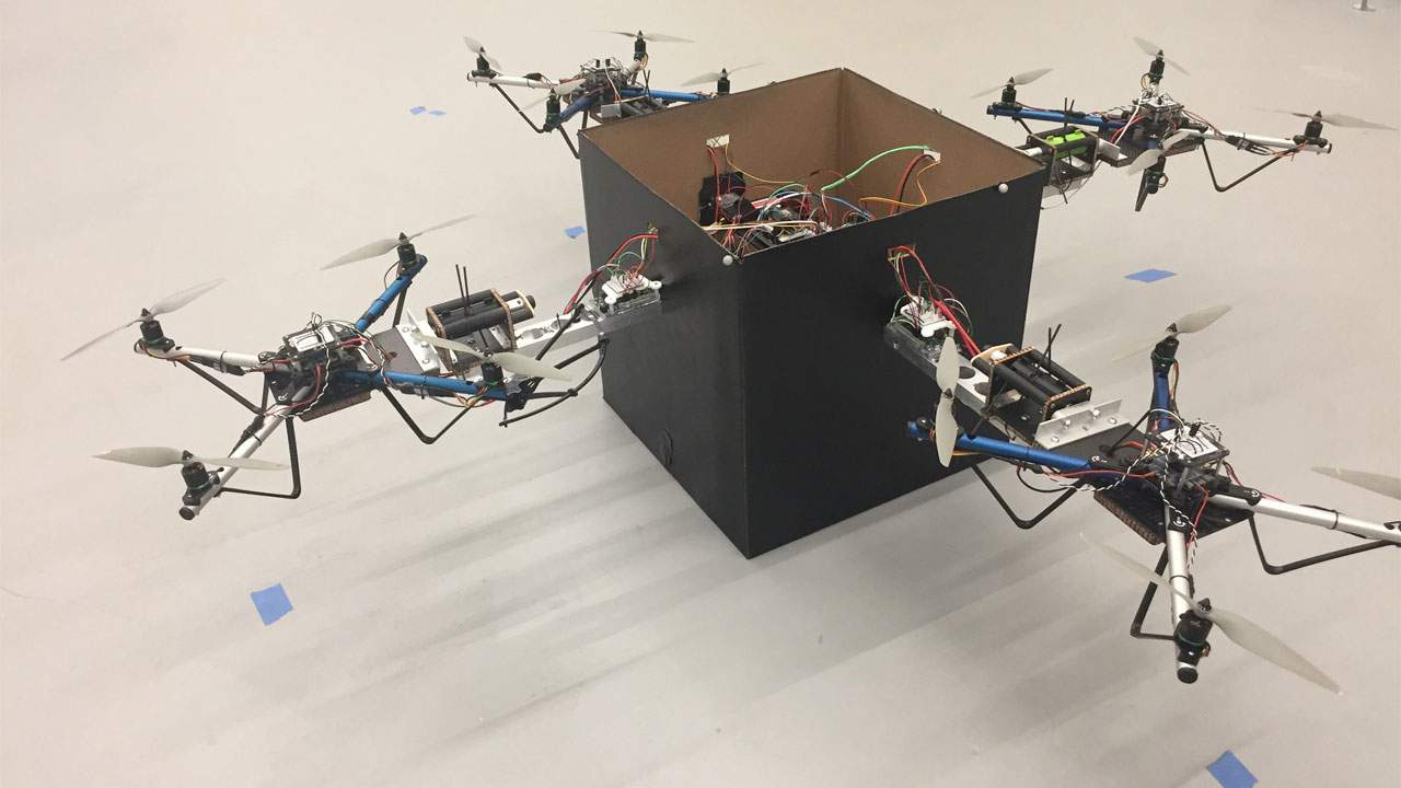 Georgia Institute Of Technology System Allows Multiple Drones To Lift Heavy Packages Slashgear