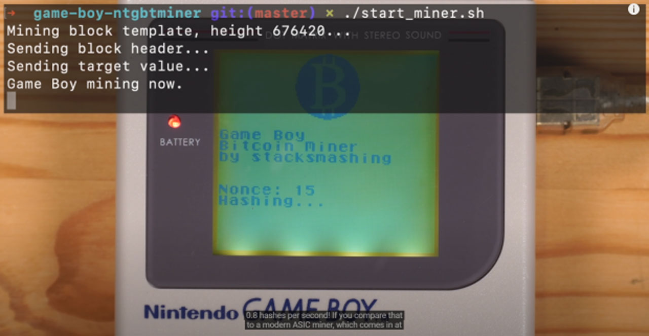 Bitcoin mining Game Boy mod goes for the money