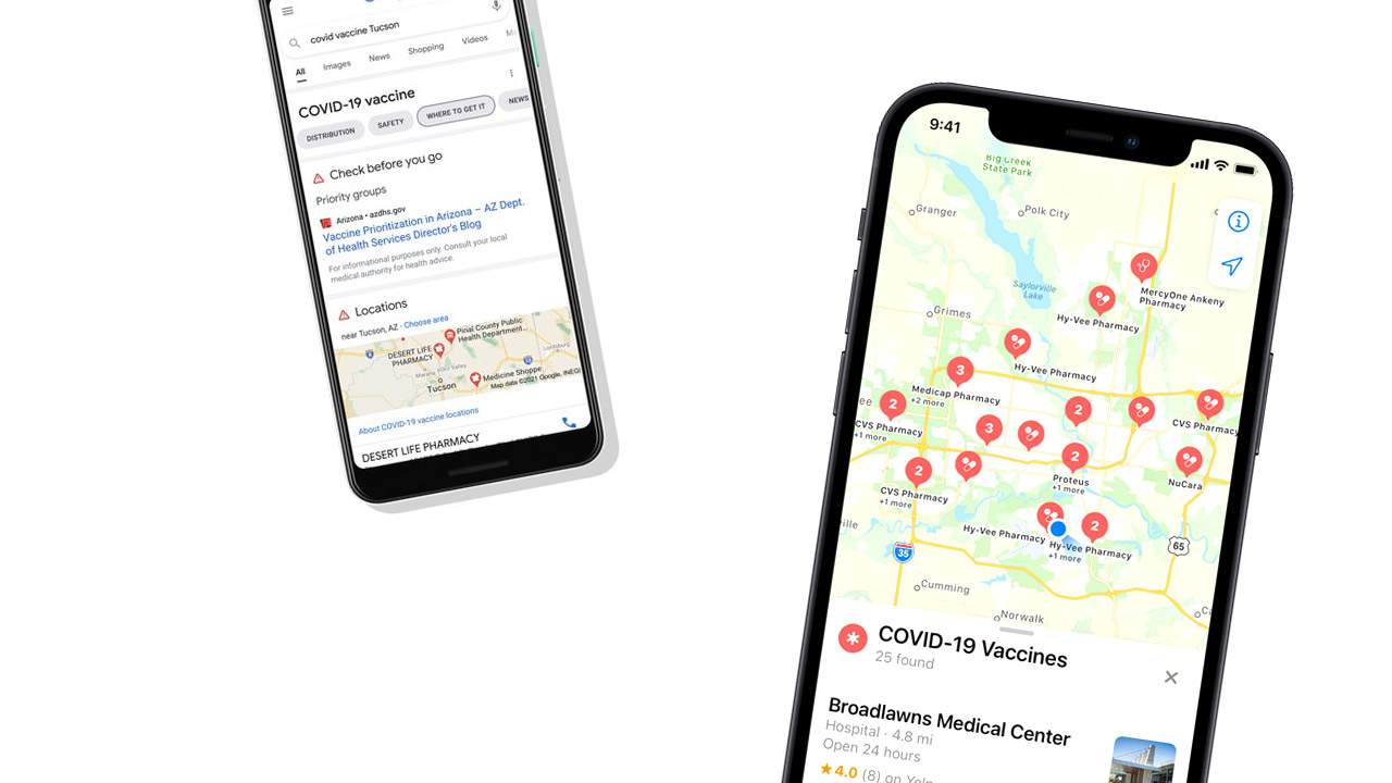 COVID-19 vaccination locations now in Apple Maps and Google Maps