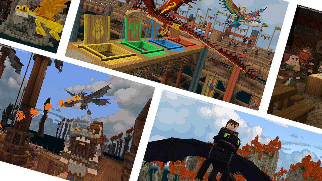 Minecraft DreamWorks How to Train Your Dragon DLC released with real flying mounts