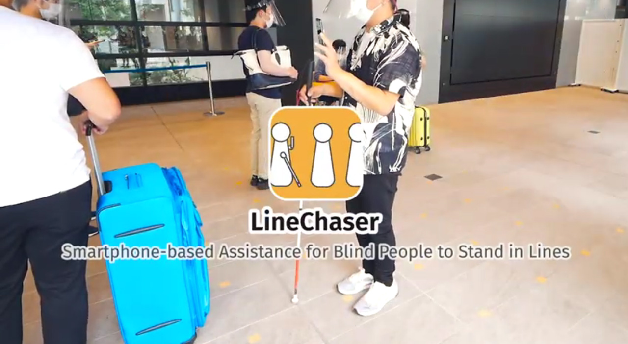 Smartphone app helps blind people stand in socially distanced lines