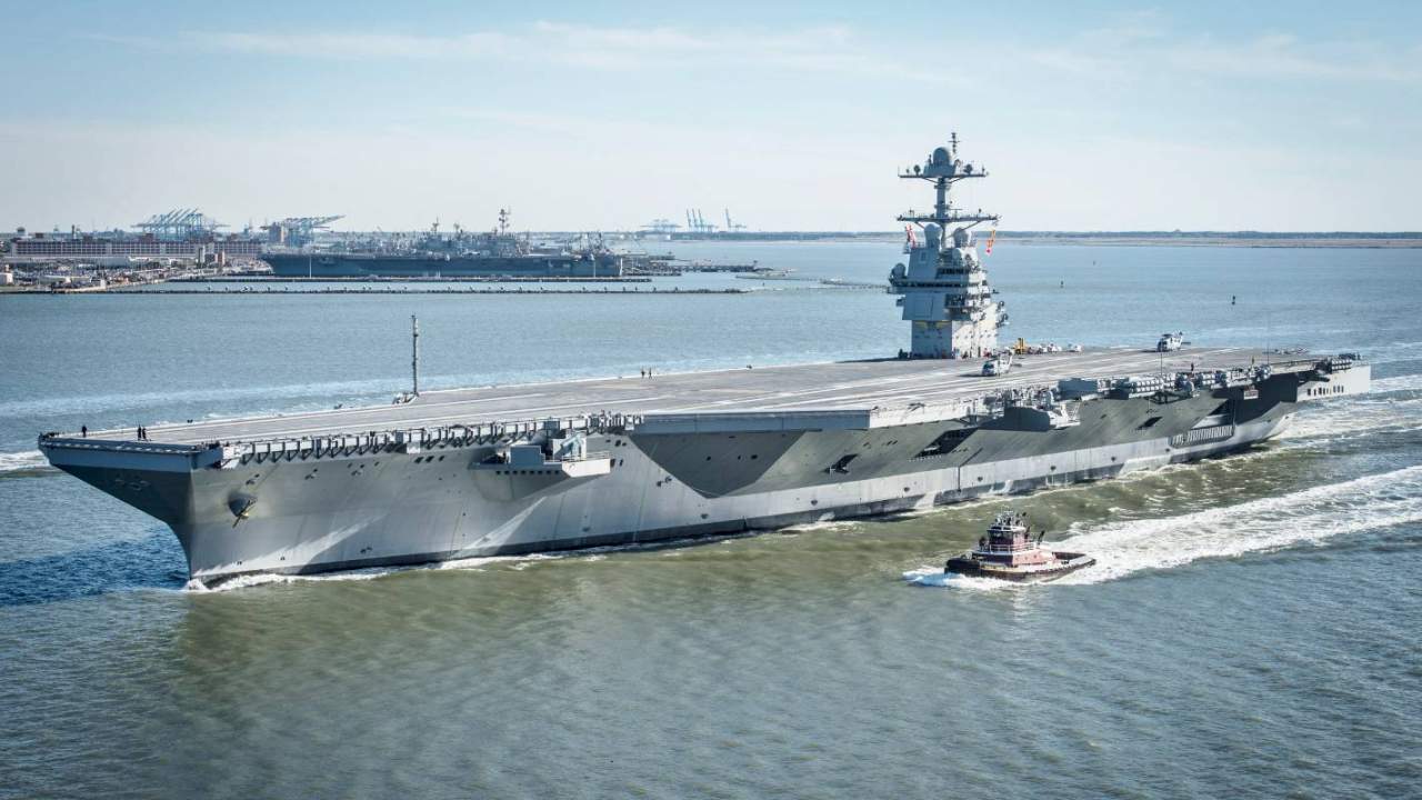 US Navy tests its most advanced aircraft carrier by blowing stuff up