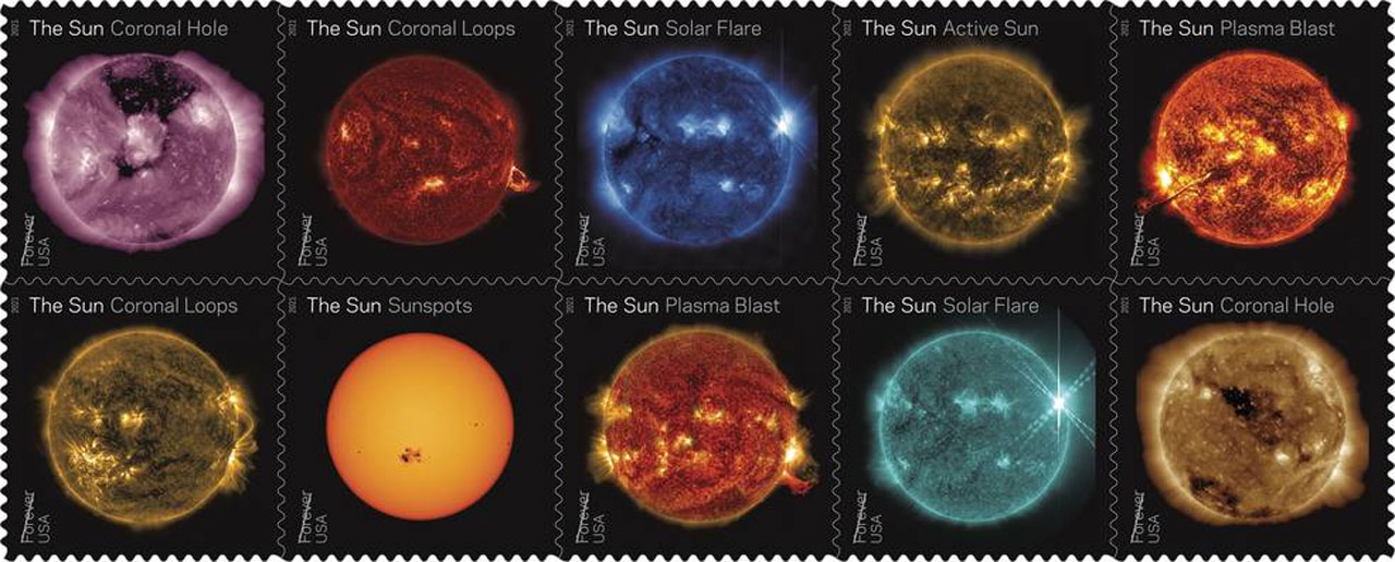 NASA’s images of the sun find a place on postage stamps