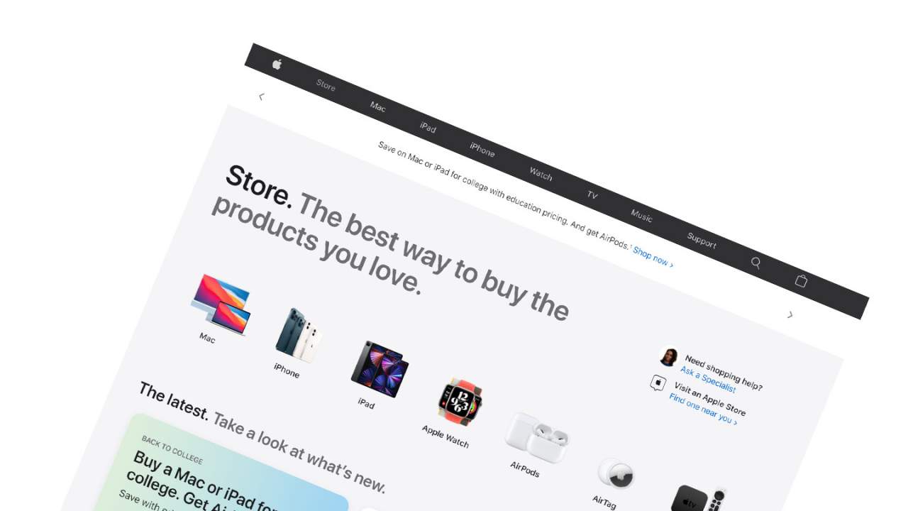 Apple Store website redesign puts touchscreen users first
