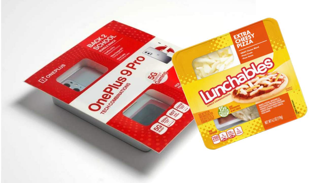 OnePlus 9 Pro released in parody Lunchable Snackable pack