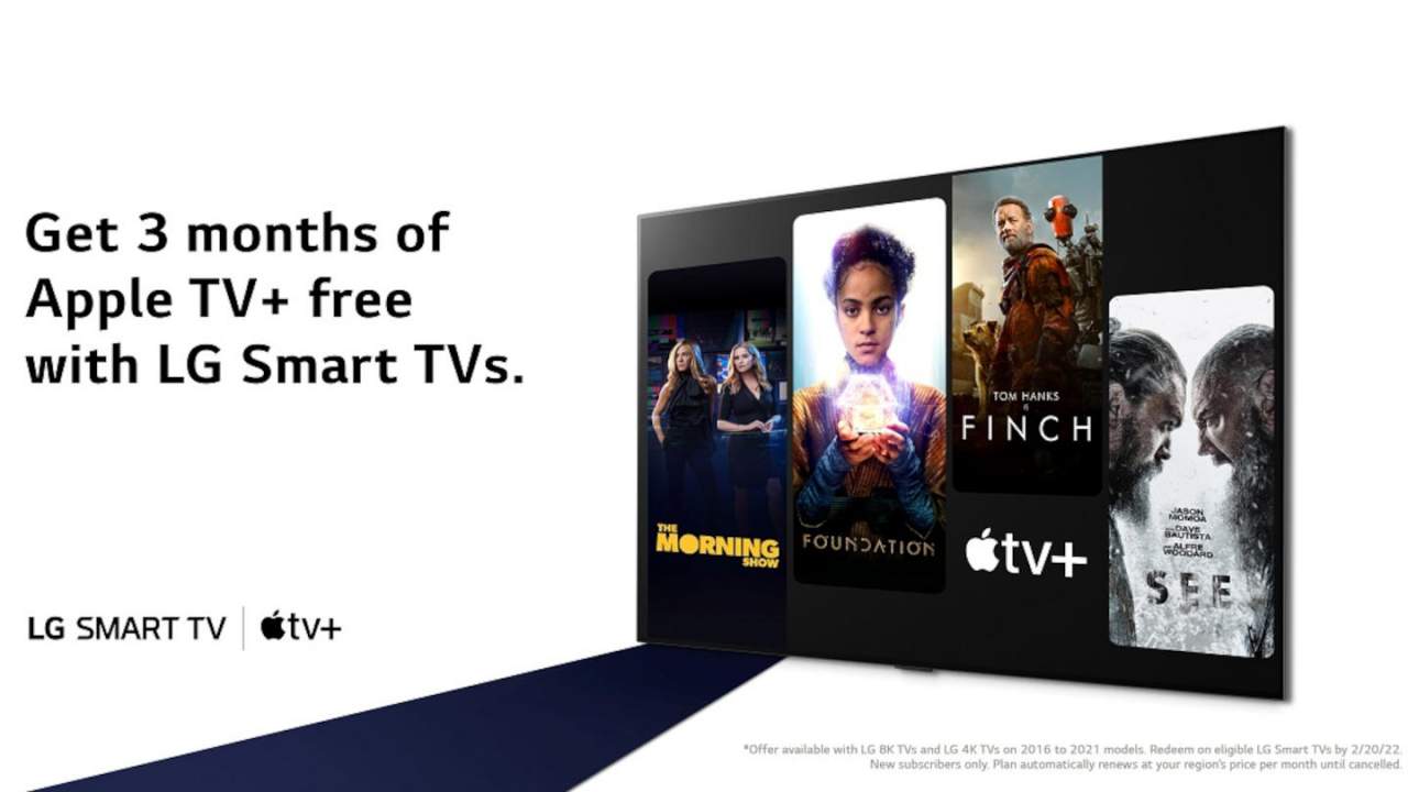 LG smart TVs get a free Apple TV+ three-month trial