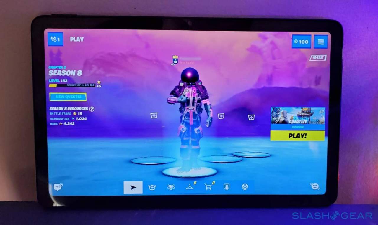 Tablet with Fortnite