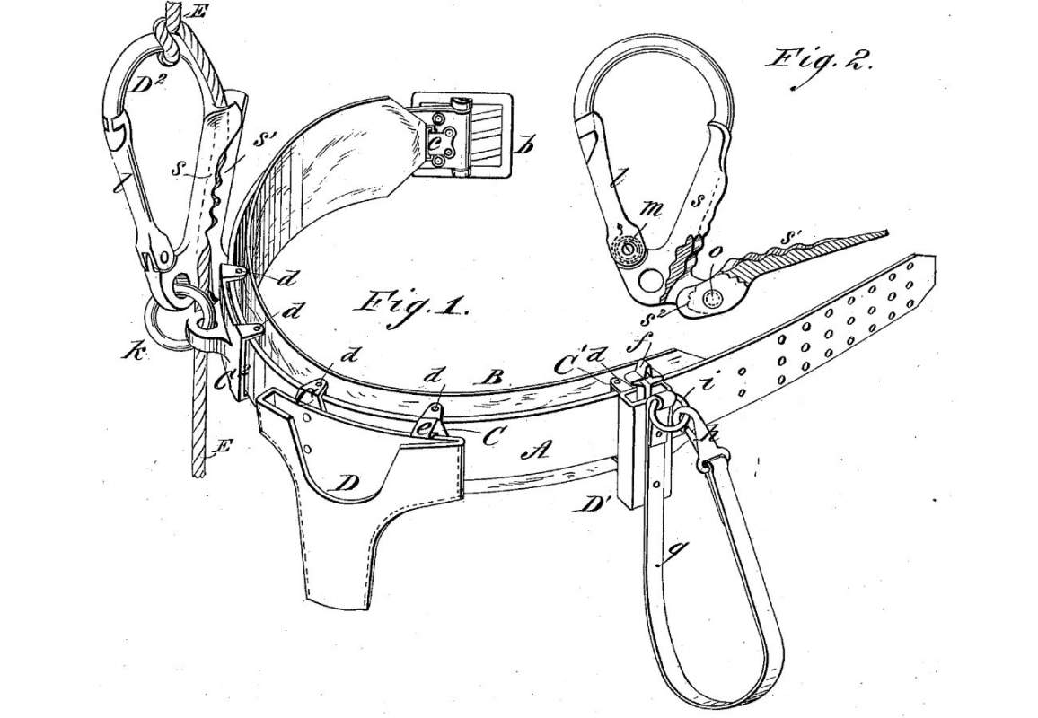 Early seat belt patent illustration