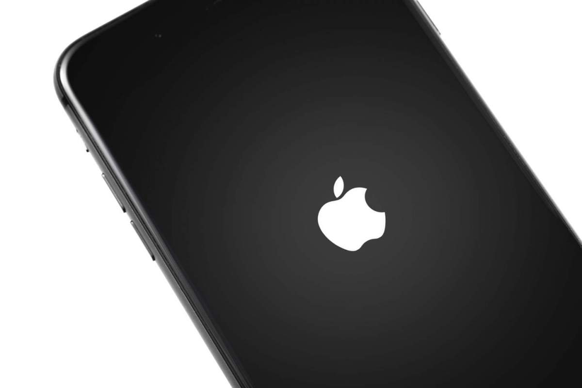 重启后 iPhone 上的 Apple 标志