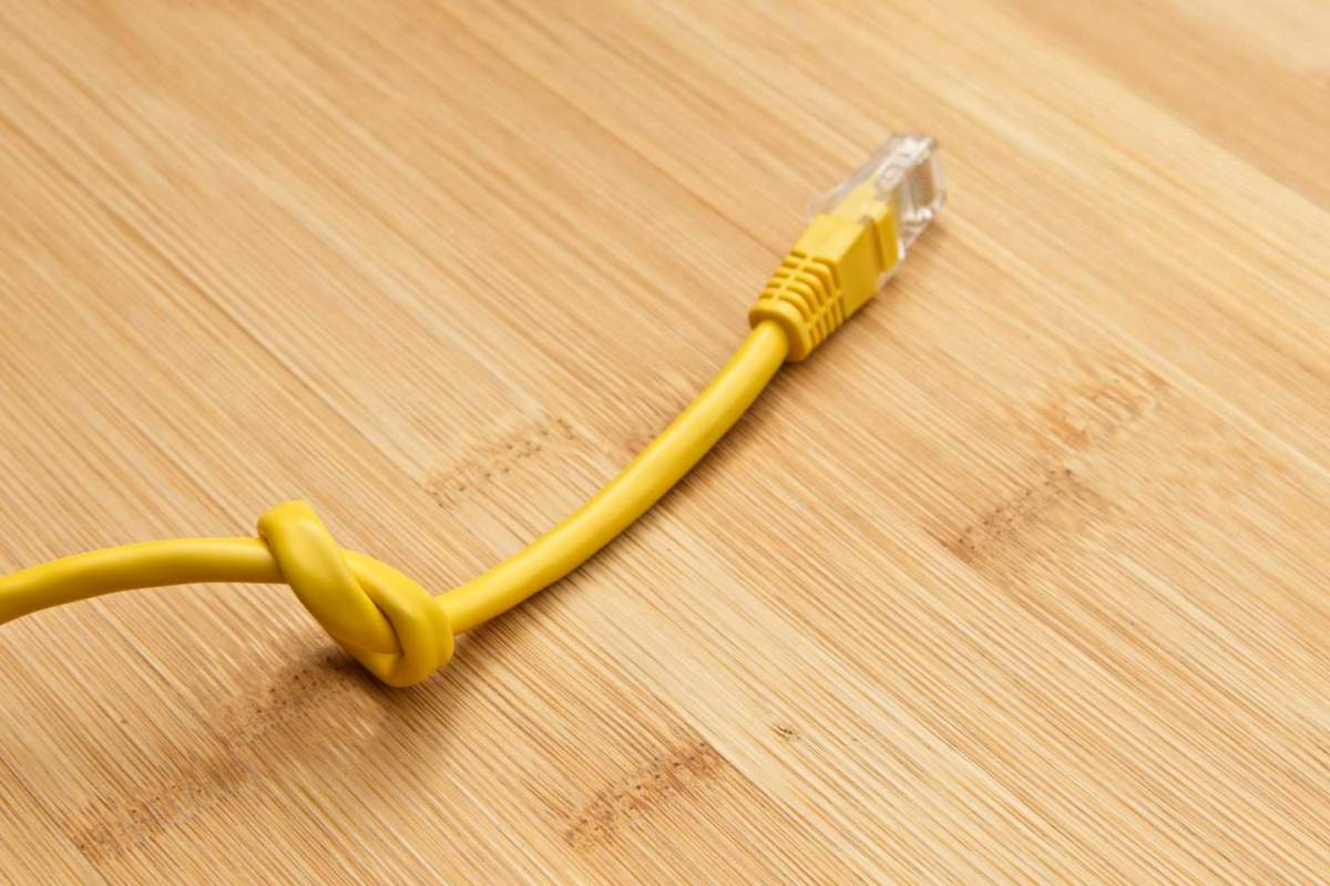 Knotted Ethernet cord