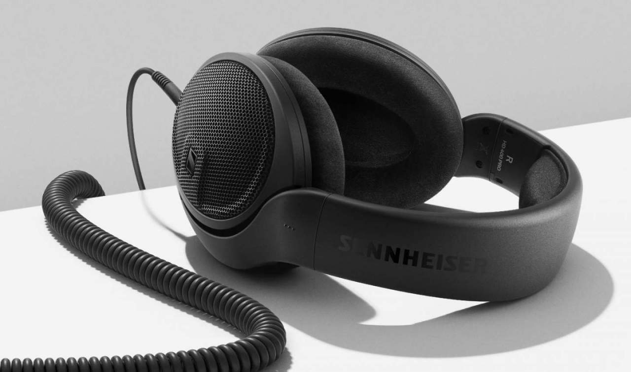 Headphones on white table