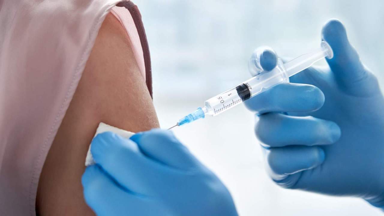 Vaccine shot in arm