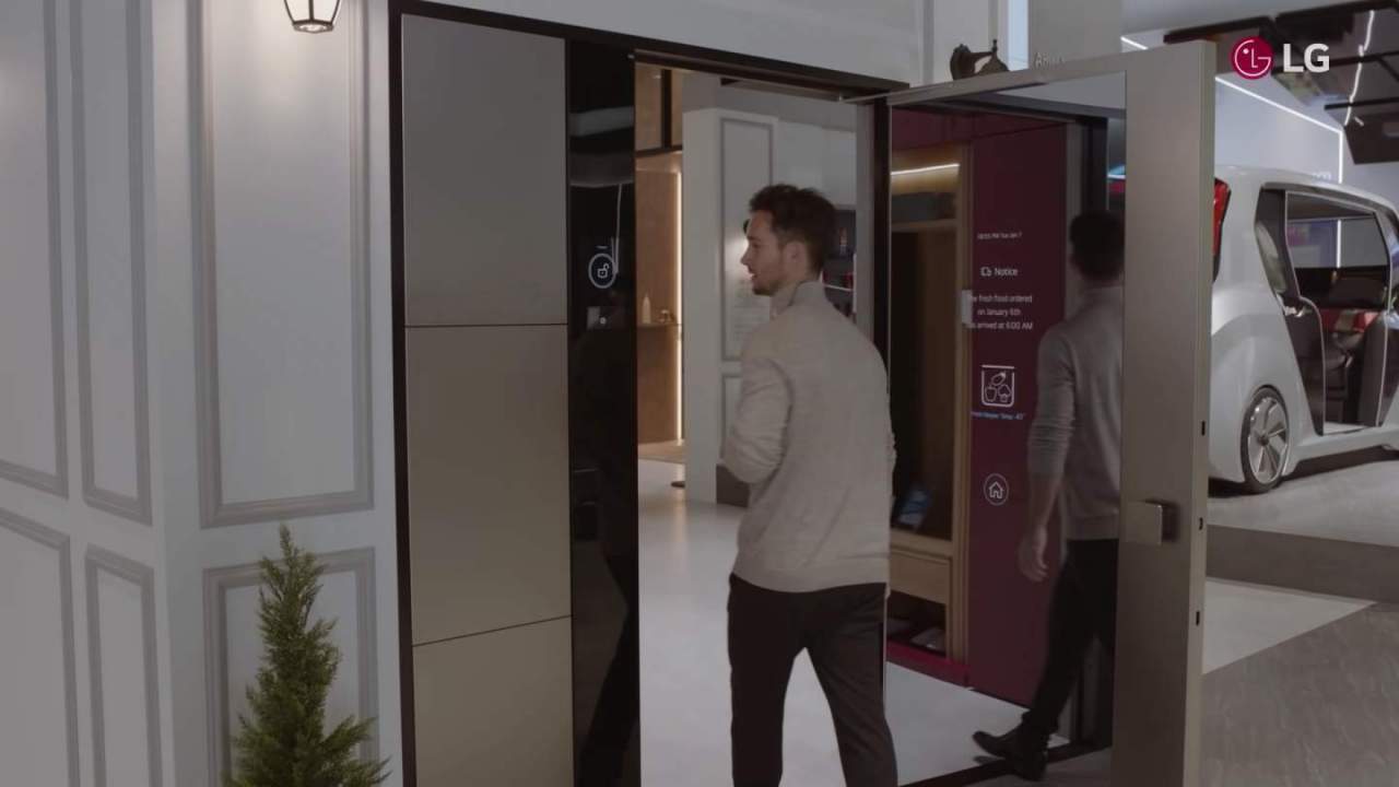 LG smart door with display